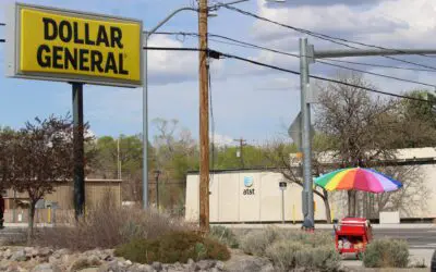 Rainbow Umbrella Food Cart