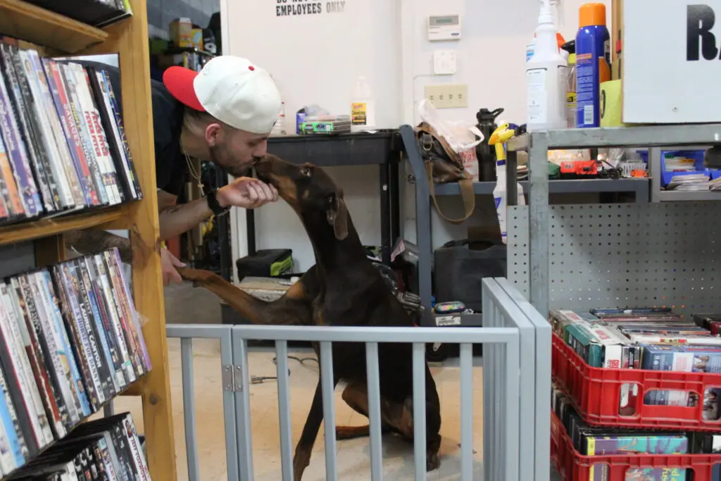 Pet Parent Seth Ludlow gives Sosa a smooch
