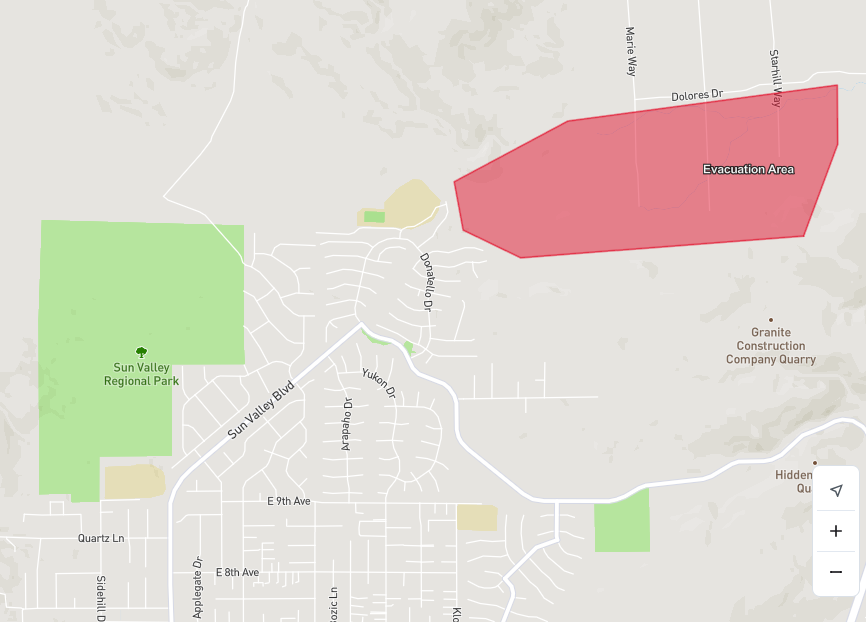 Reduced evacuation zone.