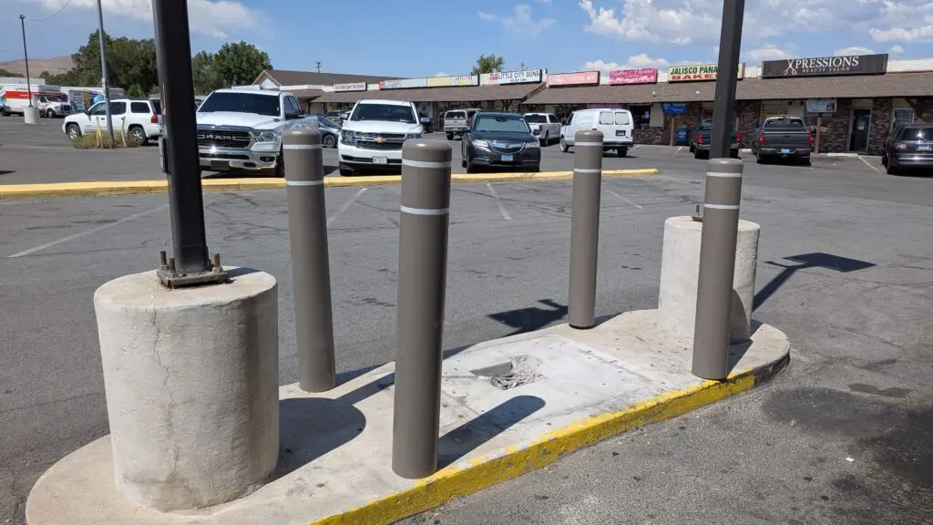 The hole where the missing Wells Fargo ATM in Sun Valley, Nevada used to reside
