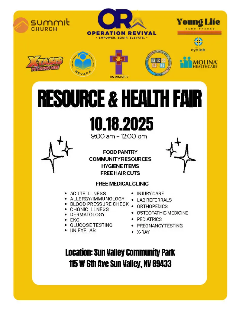 Resource & Health Fair, October 2025 Flyer (English).