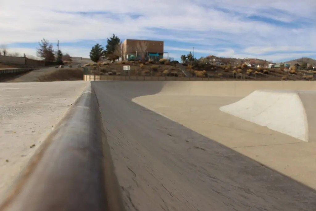 View of Sun Valley Community Skatepark, looking west.