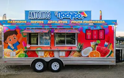 The cute design of Antojitos El Nachito is located on Sun Valley Blvd in the parking lot of the Super Carniceria.