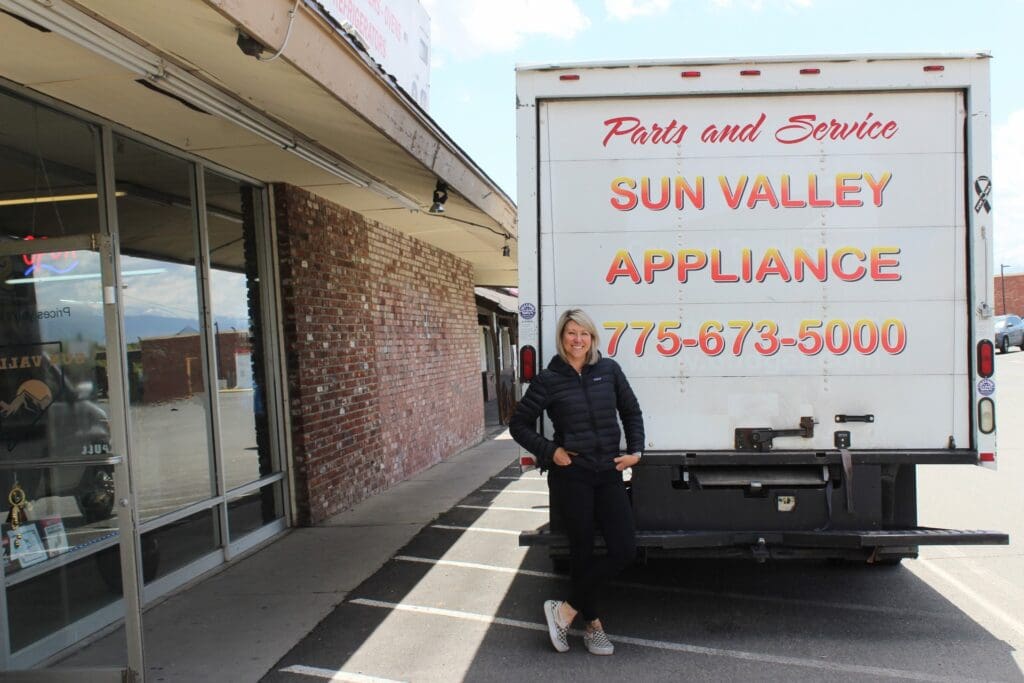 Nicole Ellsworth, owner of Sun Valley Appliance Center, in Sun Valley, Nevada