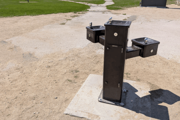 New 3-person drinking fountain at Gepford Park in Sun Valley, Nevada. Donated by the Haws Corporation of Sparks, Nevada.