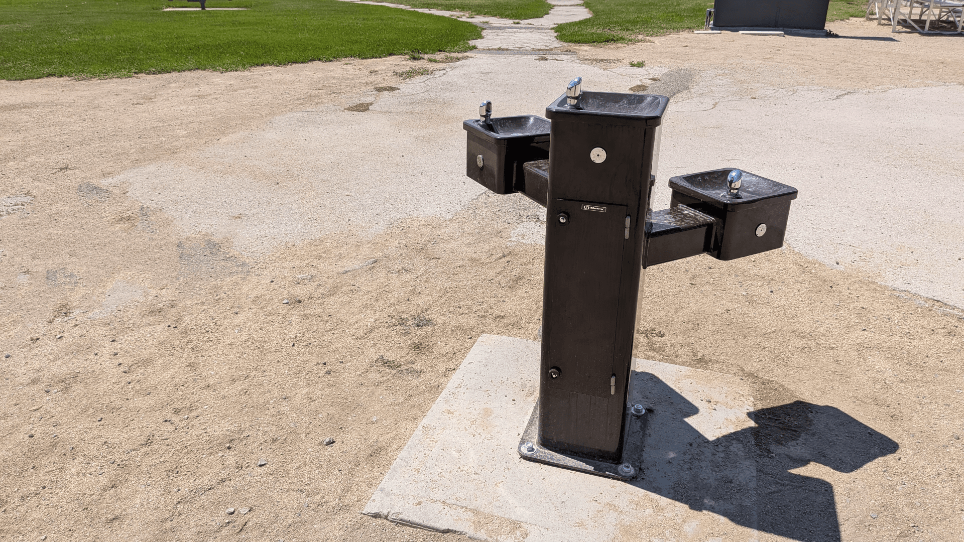 New 3-person drinking fountain at Gepford Park in Sun Valley, Nevada. Donated by the Haws Corporation of Sparks, Nevada.