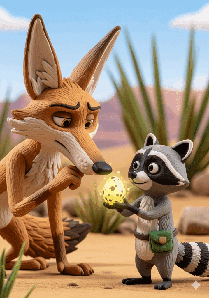 Tom examines the glowing quail egg that Bandit has found!