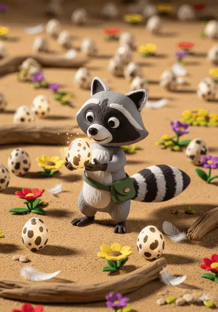 Bandit is in heaven, so many magical quail eggs here!