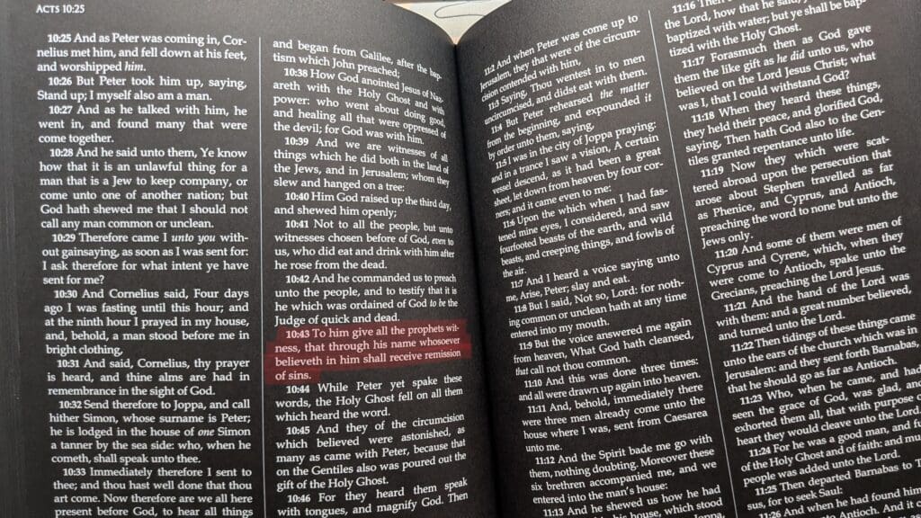 Acts 10:43 in the Monochrome Bible