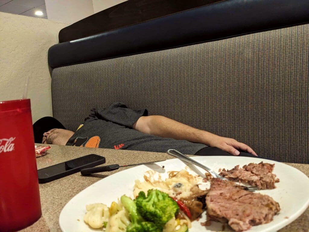 Passed out after a blood donation.