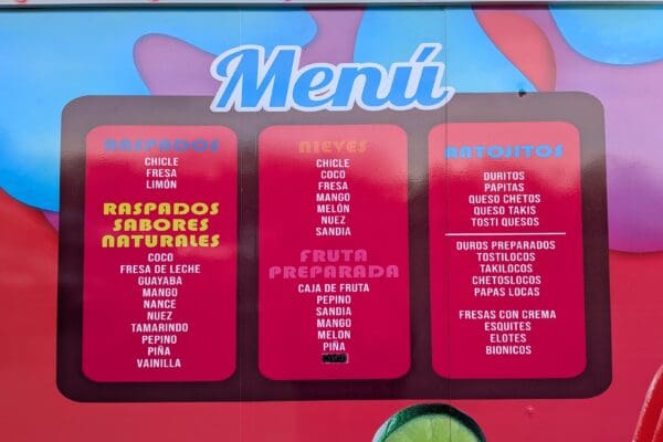 The amazing menu options at Antojitos El Nachito on Sun Valley Blvd in Sun Valley, NV.