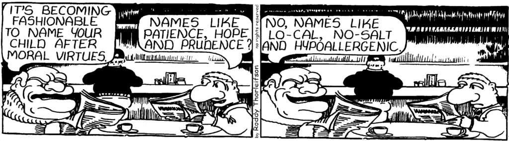 Naming children. Courtesy of Moose Lake Cartoons.
