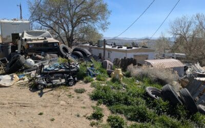 A roadway parcel on Quartz Ln in Sun Valley where illegal dumping has occurred