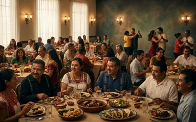 AI-generated image of people enjoying a nice evening of Hispanic culture