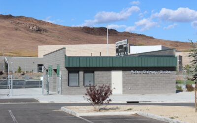 Hug High School's sports field and buildings