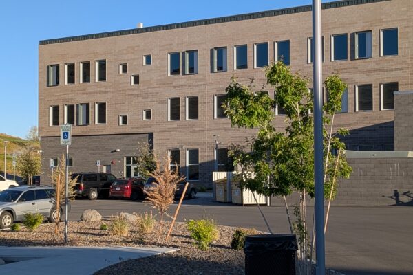 View of Hug High School from the back parking lot