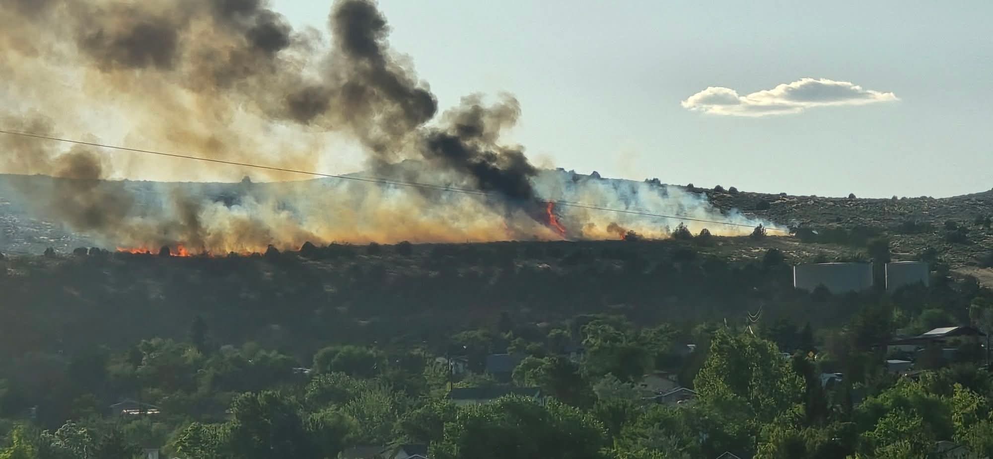 The Chimney Fire caused uneasiness Sunday night in Sun Valley, NV. Photo courtesy of Luis Sanchez.
