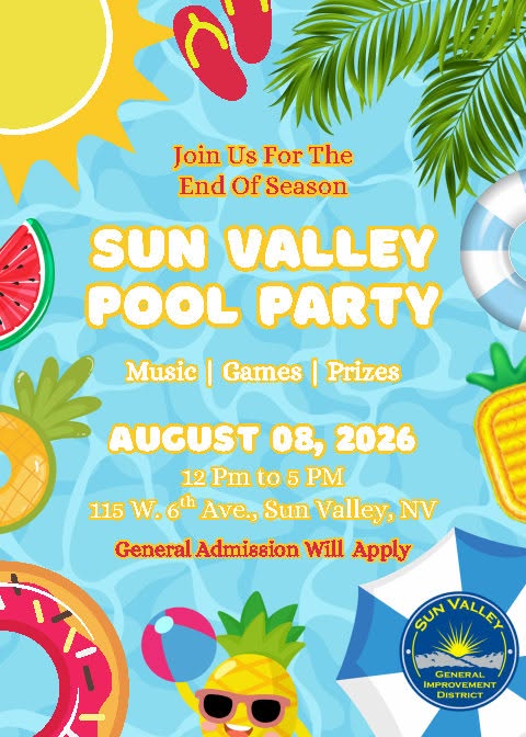 Sun Valley Pool Party, August 8, 2026