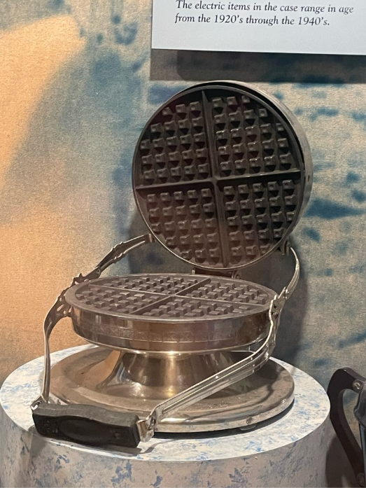 Early 20th-century electric waffle maker, as shown at the Nevada State Museum. Photo courtesy of Jane Mendoza.