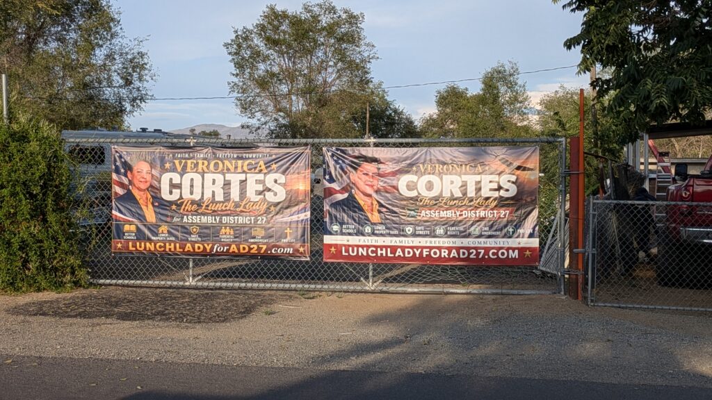 The sun shines bright on Candidate Veronica Cortes in Sun Valley, Nevada.