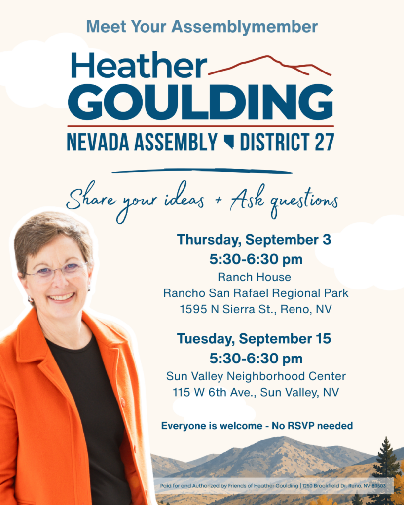 Sun Valley Town Hall meeting, September 2026 with Heather Goulding (Nevada Assembly District 27)